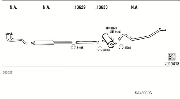 Fonos SA43002C - Sistem de esapament allinparts.ro