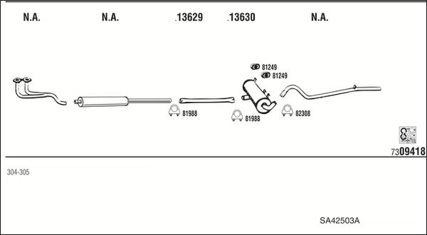 Fonos SA42503A - Sistem de esapament allinparts.ro