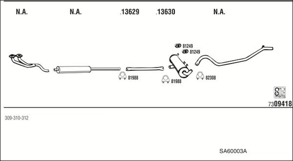Fonos SA60003A - Sistem de esapament allinparts.ro
