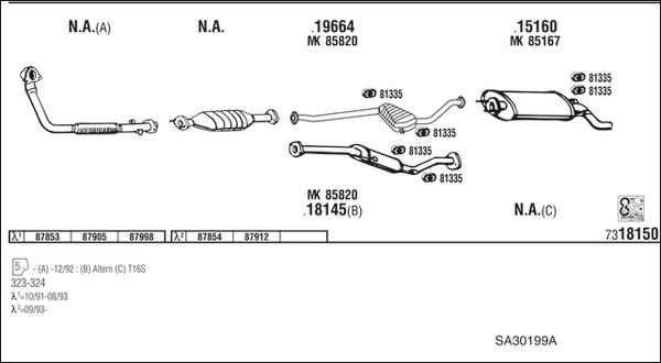 Fonos SA30199A - Sistem de esapament - allinparts.ro