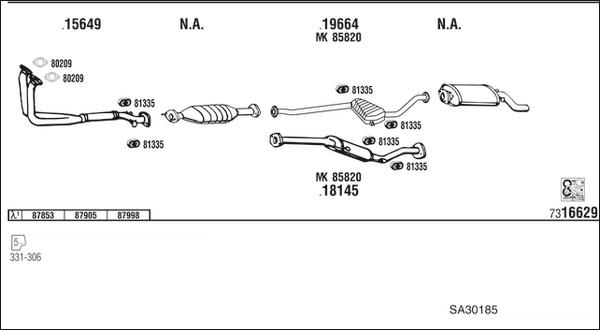Fonos SA30185 - Sistem de esapament - allinparts.ro