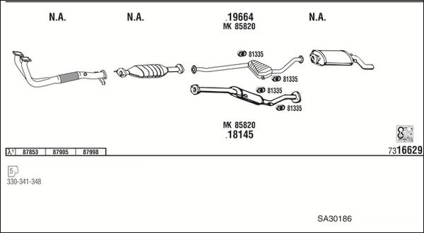 Fonos SA30186 - Sistem de esapament - allinparts.ro