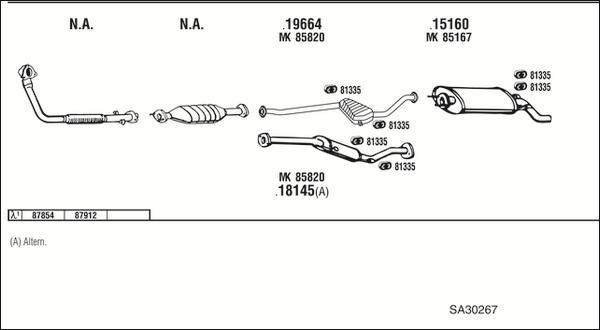 Fonos SA30267 - Sistem de esapament - allinparts.ro