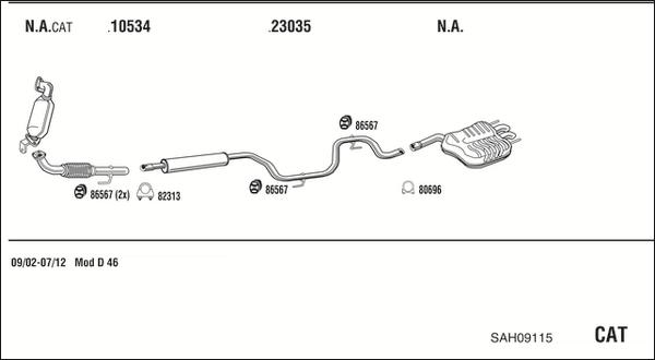 Fonos SAH09115 - Sistem de esapament - allinparts.ro