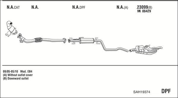 Fonos SAH19374 - Sistem de esapament - allinparts.ro