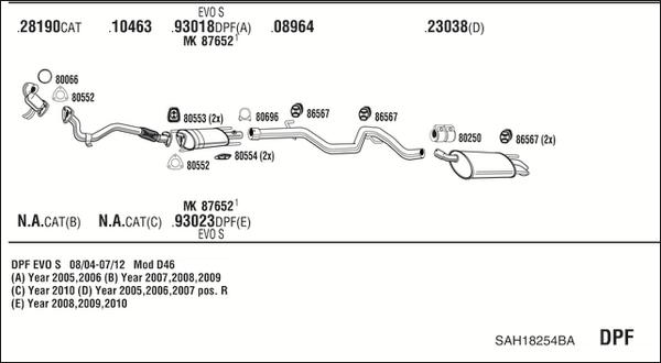 Fonos SAH18254BA - Sistem de esapament - allinparts.ro