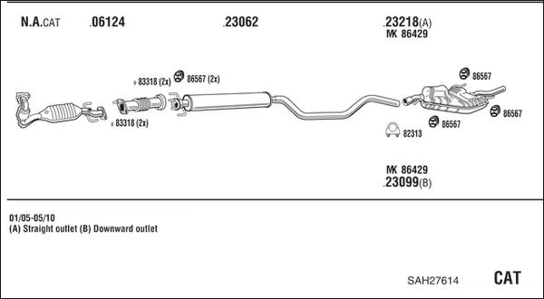 Fonos SAH27614 - Sistem de esapament - allinparts.ro