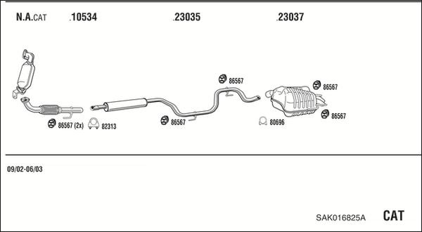 Fonos SAK016825A - Sistem de esapament - allinparts.ro