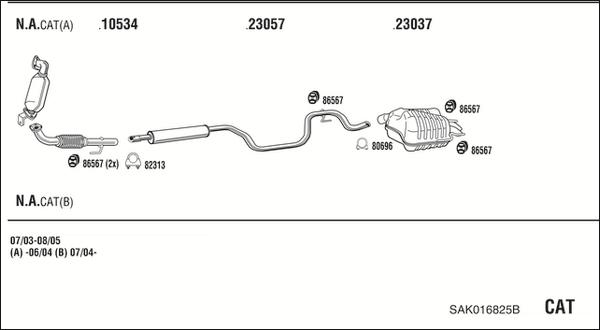 Fonos SAK016825B - Sistem de esapament - allinparts.ro