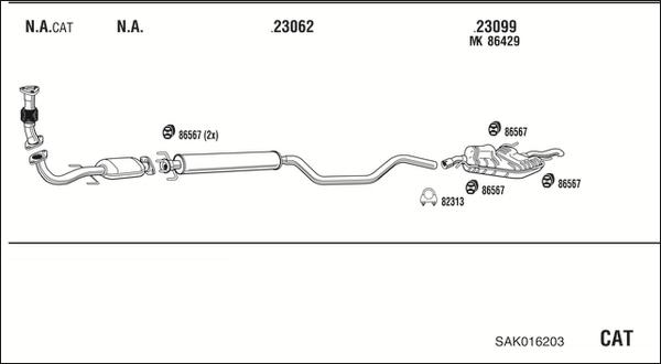 Fonos SAK016203 - Sistem de esapament - allinparts.ro