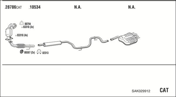 Fonos SAK029912 - Sistem de esapament allinparts.ro
