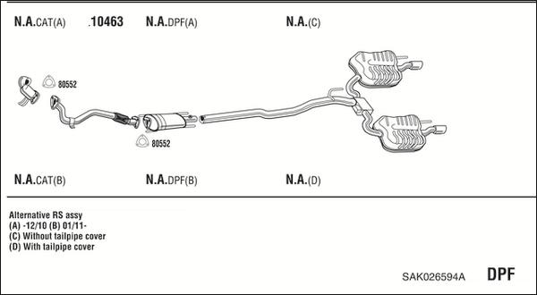 Fonos SAK026594A - Sistem de esapament - allinparts.ro