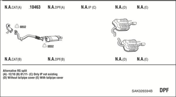 Fonos SAK026594B - Sistem de esapament - allinparts.ro