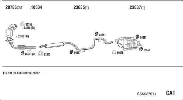 Fonos SAK027611 - Sistem de esapament - allinparts.ro
