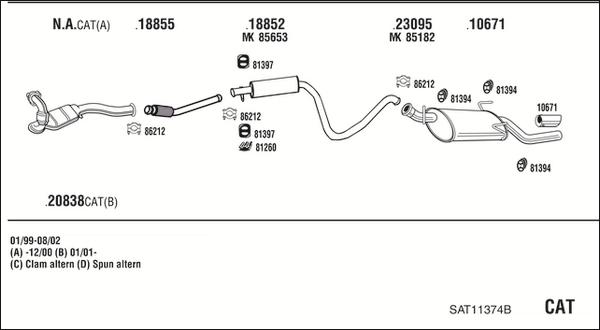 Fonos SAT11374B - Sistem de esapament allinparts.ro
