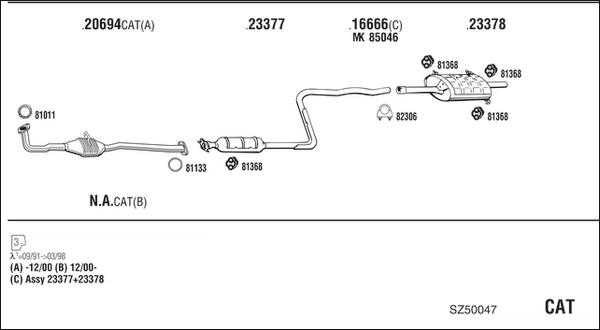 Fonos SZ50047 - Sistem de esapament - allinparts.ro