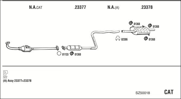 Fonos SZ50018 - Sistem de esapament - allinparts.ro