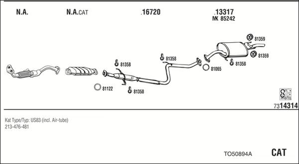 Fonos TO50894A - Sistem de esapament allinparts.ro