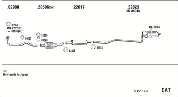 Fonos TO51148 - Sistem de esapament - allinparts.ro
