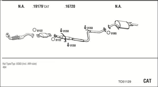 Fonos TO51129 - Sistem de esapament - allinparts.ro