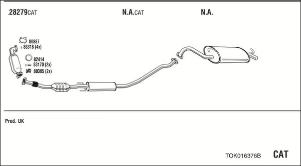 Fonos TOK016376B - Sistem de esapament allinparts.ro