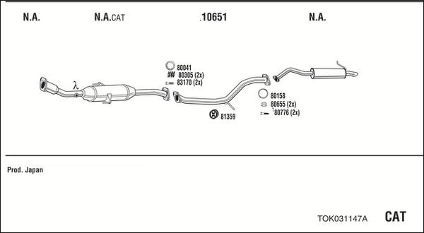 Fonos TOK031147A - Sistem de esapament - allinparts.ro