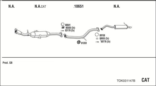 Fonos TOK031147B - Sistem de esapament - allinparts.ro