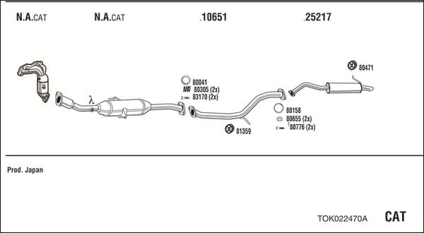 Fonos TOK022470A - Sistem de esapament - allinparts.ro