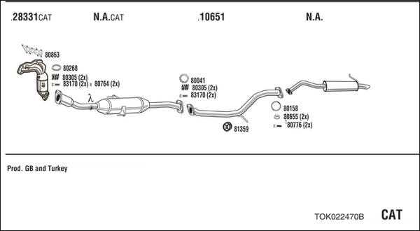 Fonos TOK022470B - Sistem de esapament - allinparts.ro