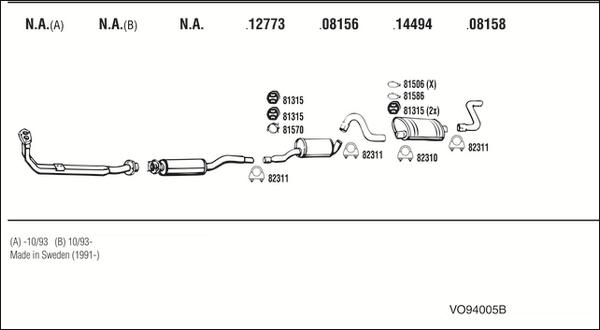 Fonos VO94005B - Sistem de esapament - allinparts.ro