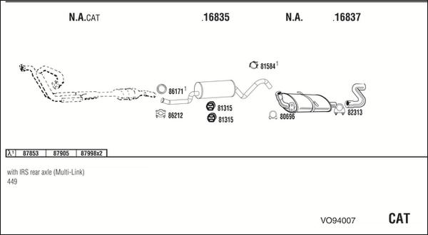 Fonos VO94007 - Sistem de esapament - allinparts.ro