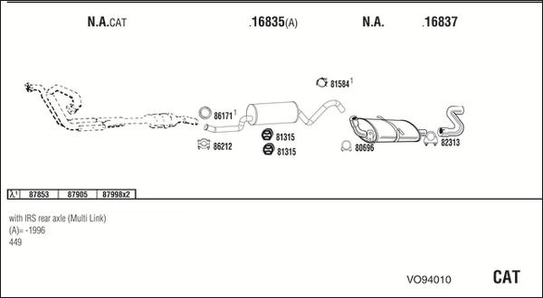 Fonos VO94010 - Sistem de esapament - allinparts.ro