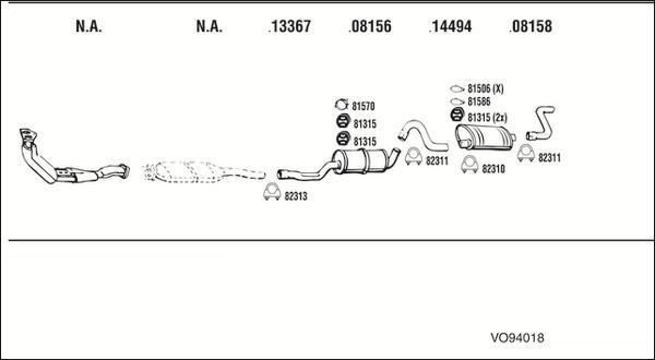 Fonos VO94018 - Sistem de esapament - allinparts.ro