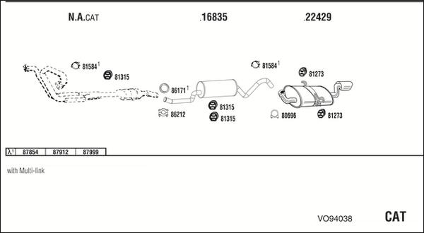Fonos VO94038 - Sistem de esapament - allinparts.ro
