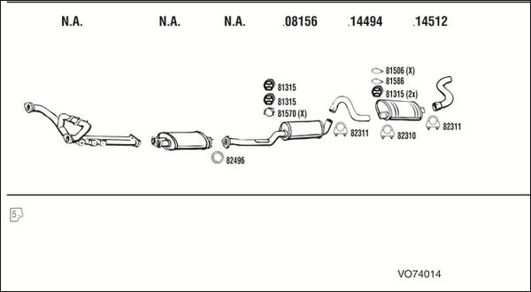 Fonos VO74014 - Sistem de esapament - allinparts.ro