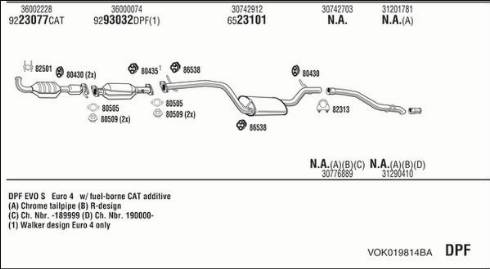 Fonos VOK019814BA - Sistem de esapament - allinparts.ro