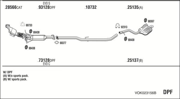 Fonos VOK023156B - Sistem de esapament allinparts.ro