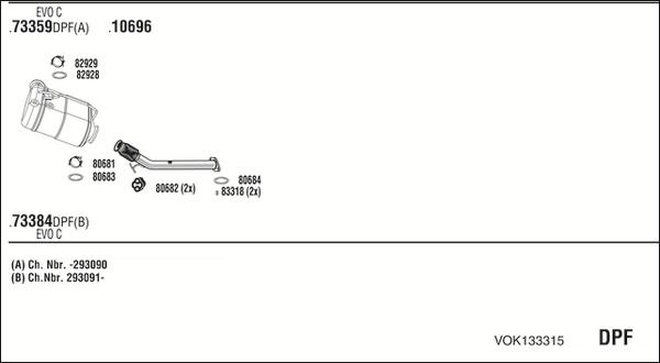 Fonos VOK133315 - Sistem de esapament allinparts.ro
