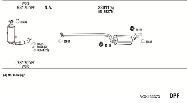 Fonos VOK133373 - Sistem de esapament - allinparts.ro