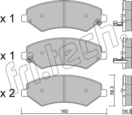 Fri.Tech. 1217.0 - Set placute frana,frana disc allinparts.ro