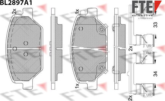 FTE 9011138 - Set placute frana,frana disc allinparts.ro
