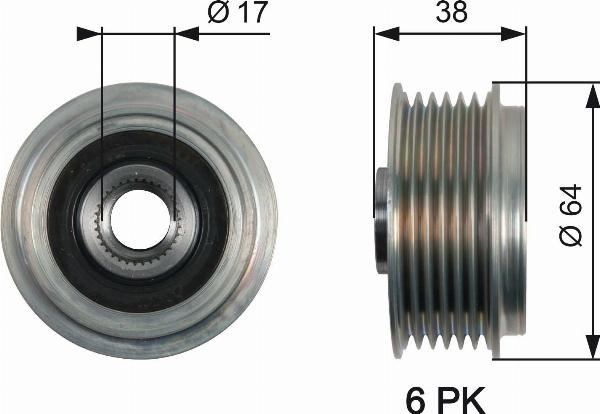 GATES OAP7165 - Fulie, alternator allinparts.ro