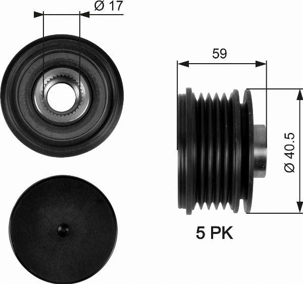 GATES OAP7107 - Fulie, alternator - allinparts.ro