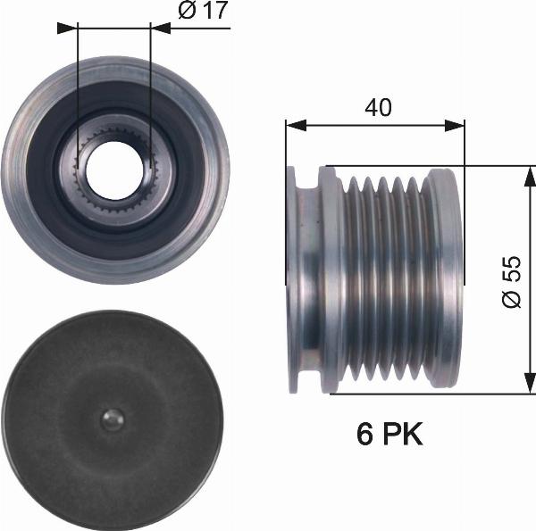 GATES OAP7114 - Fulie, alternator allinparts.ro