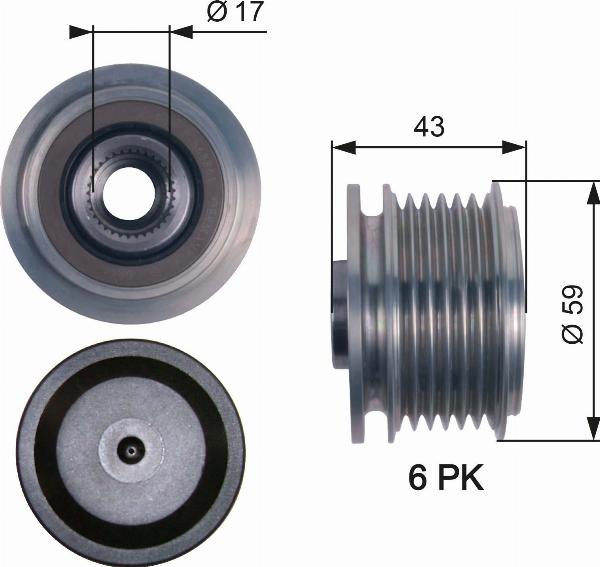 GATES OAP7112 - Fulie, alternator allinparts.ro