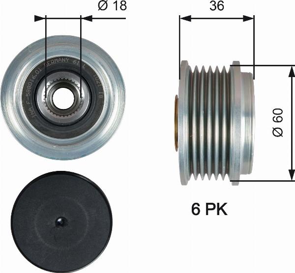 GATES OAP7215 - Fulie, alternator - allinparts.ro