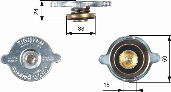 GATES RC125 - Buson,radiator - allinparts.ro