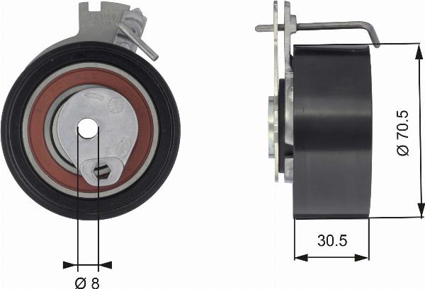 GATES T43159 - Rola intinzator,curea distributie - allinparts.ro