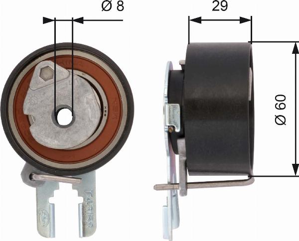 GATES T43158 - Rola intinzator,curea distributie - allinparts.ro
