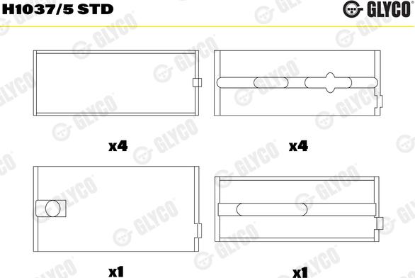 Glyco H1037/5 STD - Cuzineti, arbore cotit - allinparts.ro